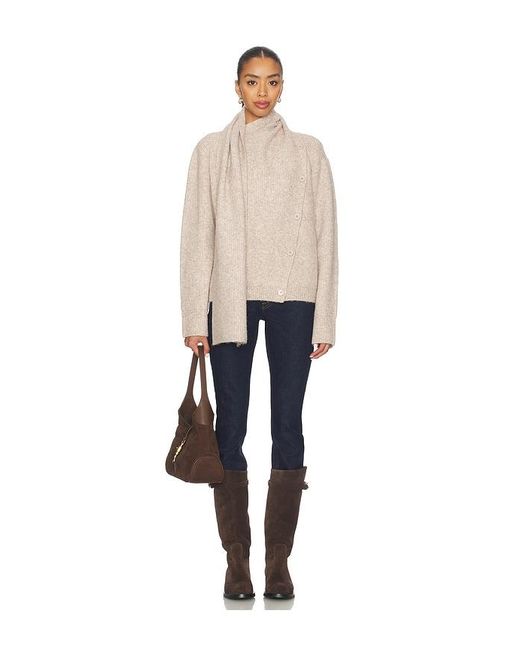 Lovers + Friends Natural Oren Scarf Neck Cardigan