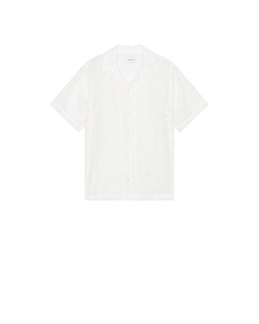 Saturdays NYC White Canty Mesh Short Sleeve Shirt for men
