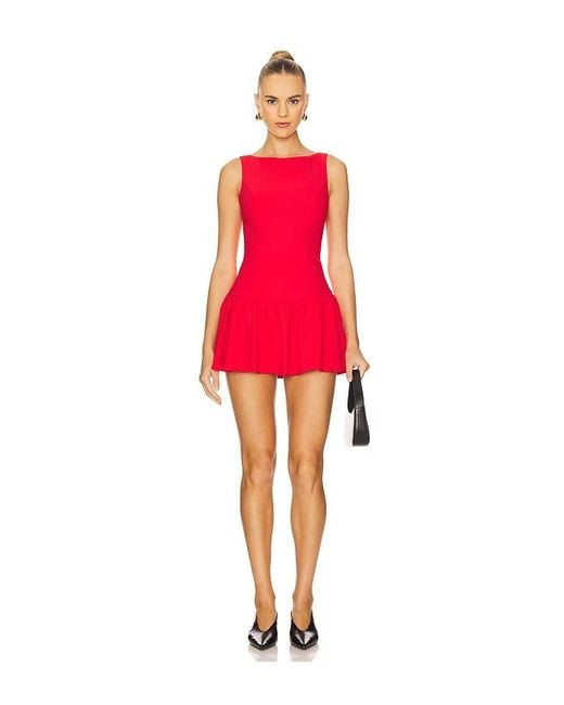 Amanda Uprichard Red Katina Skort Romper