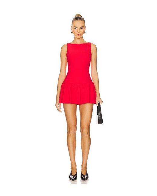 Amanda Uprichard Red Katina Skort Romper