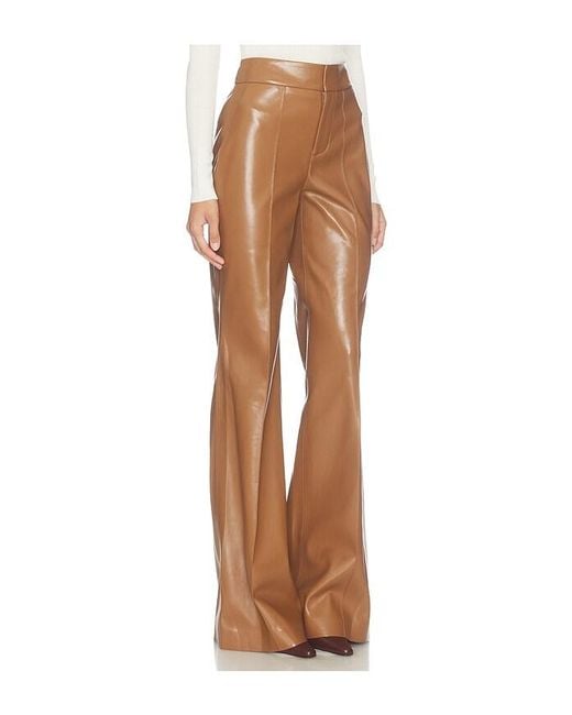 Alice + Olivia Natural Dylan Faux Leather Pant
