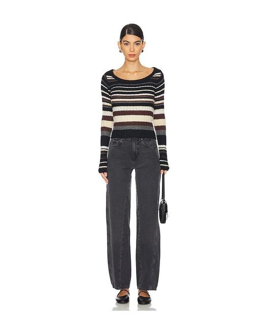 Free People Black Aster Straight Leg Jeans