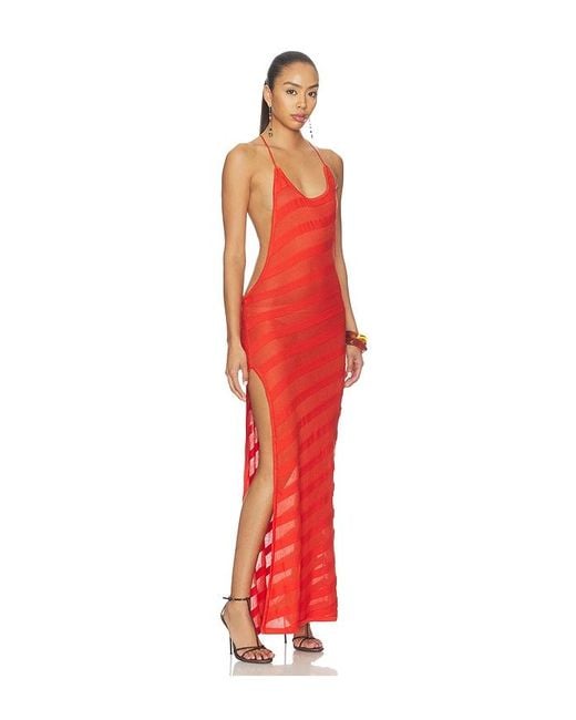 Jaded London Red Knit Maxi Dress