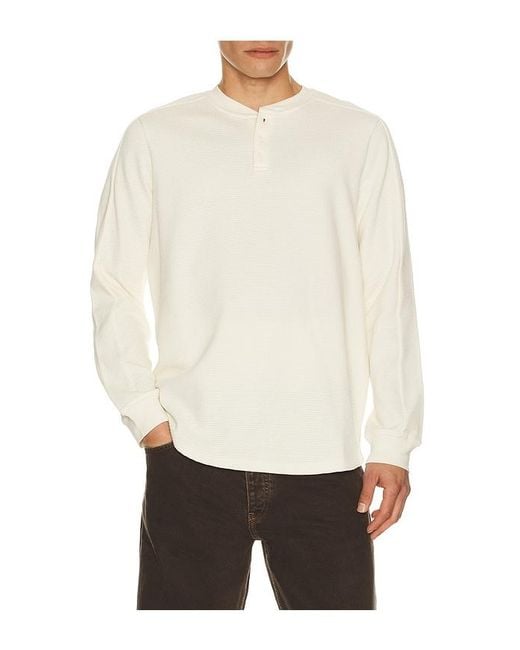 Barefoot Dreams White Waffle Thermal Henley for men