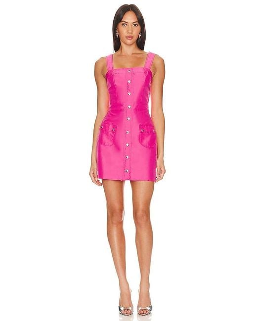 Amanda Uprichard Pink Nylon Archie Mini Dress