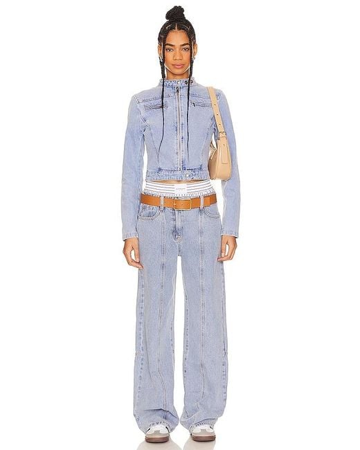 Lioness Blue Dawson Wide Leg Jeans