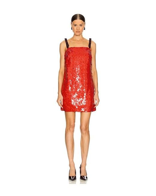 AKNVAS Red Shelby Sequin Mini Dress