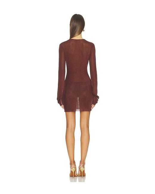 SER.O.YA Red Emeri Metallic Knit Mini Dress