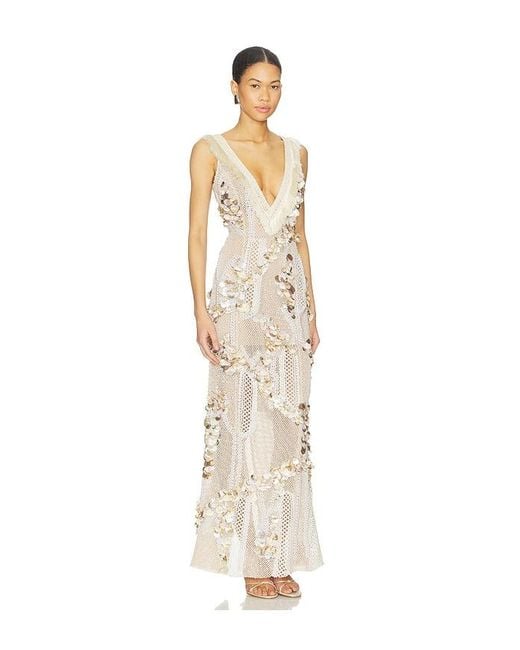 PATBO White Seashell Embroidery Gown