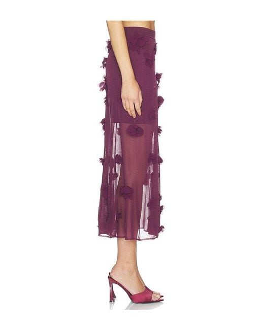 Jonathan Simkhai Purple Cora Floral Applique Midi Skirt