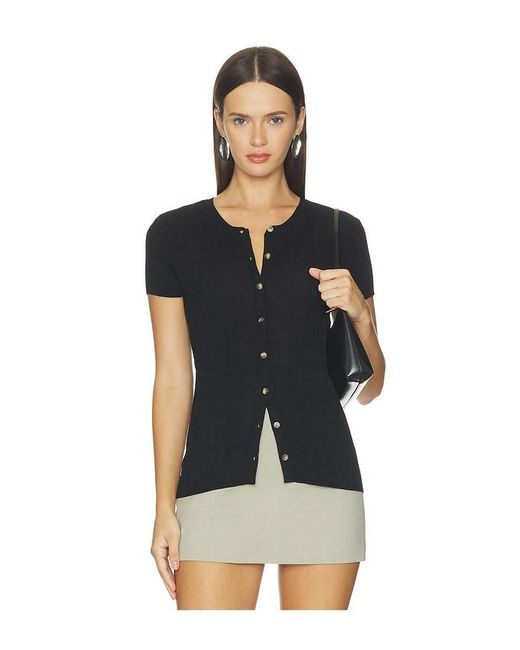 Sanctuary Blue Soft Focus Ribbed Top