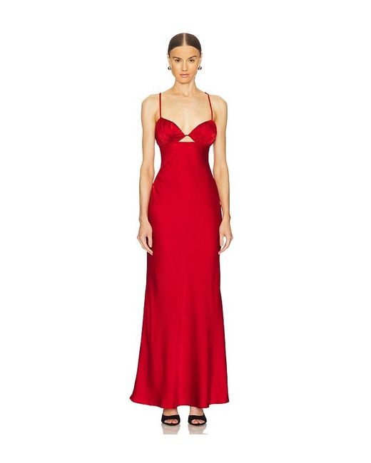 SNDY'S Red Amalia Maxi Dress