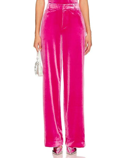 GOOD AMERICAN Pink Velvet Wide Leg Trouser