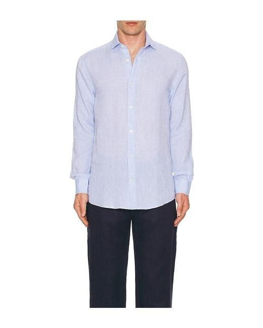 Frescobol Carioca White Antonio Linen Shirt for men
