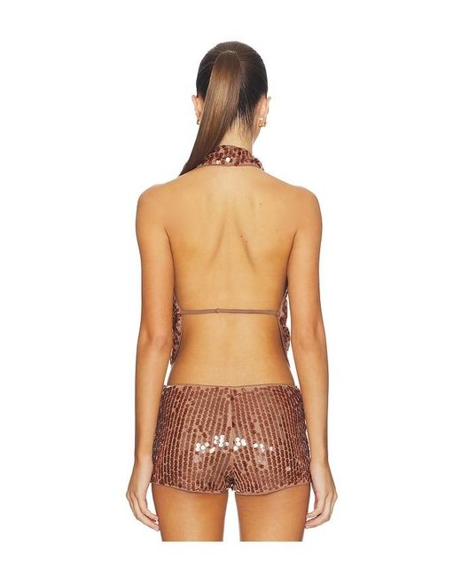 superdown Brown Luca Halter Top