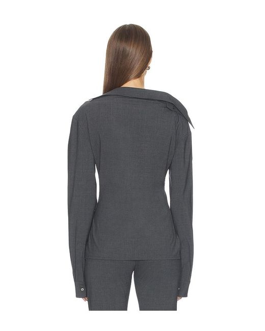 Jade Cropper Black Asymmetric Long Sleeve Top