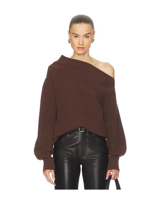 Brochu Walker Brown Hart Off Shoulder Pullover
