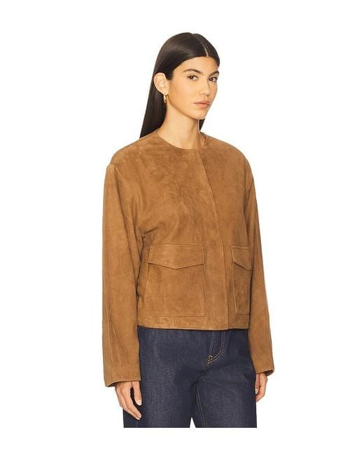 St. Agni Blue Suede Utility Cocoon Bomber