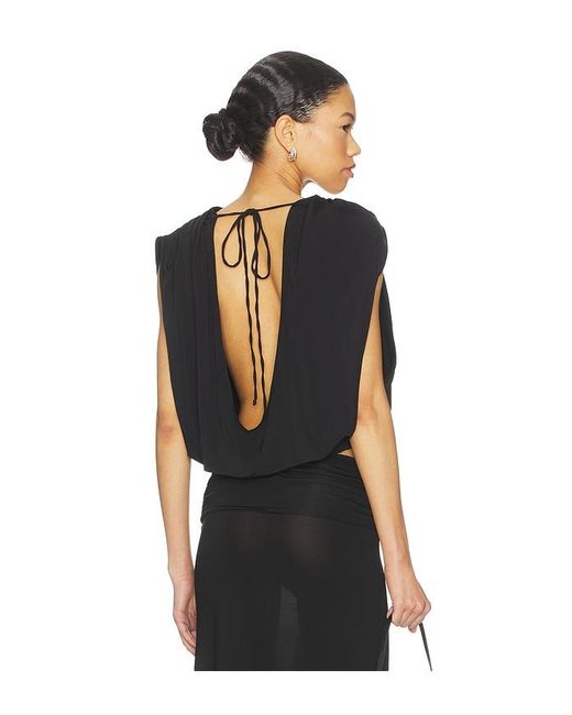 The Line By K Black Bobi Draped Shell Top