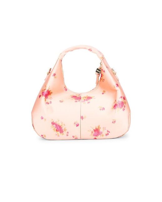 Ganni Pink Hobo Mini Printed Satin Bag