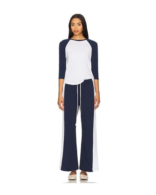 Michael Lauren Blue Katya Raglan 3/4 Sleeve Tee