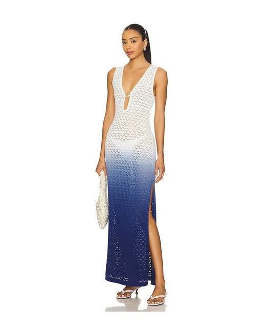 Runaway the Label Blue Reina Maxi Dress