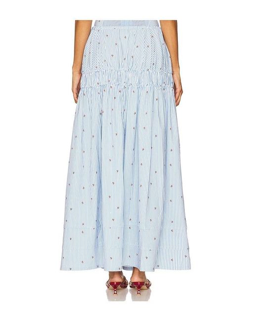 WeWoreWhat Blue Tiered Midi Skirt