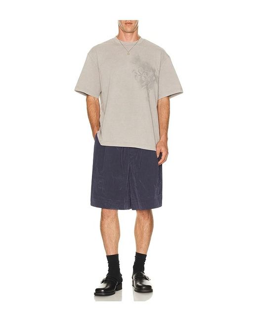 Feng Chen Wang Gray Spray Painted Plant Dye Tee for men