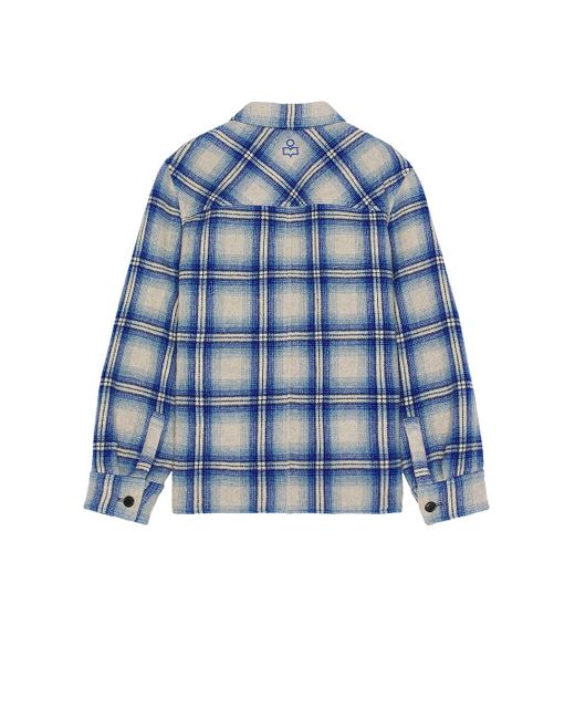 メンズ Isabel Marant Kervon Blanket Coat Blue