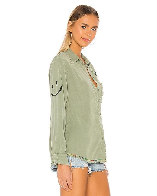 Lauren Moshi Green Sloan Button Up
