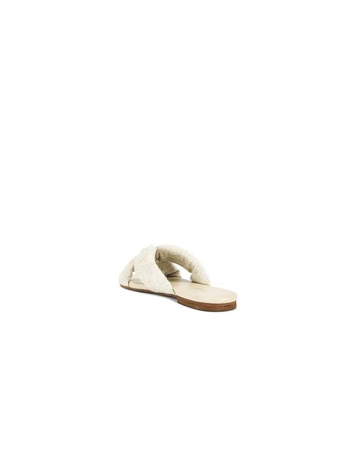 Kaanas White Banha Chunky Criss Cross Linen Sandal