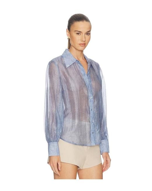 L'Agence Blue 'Agence Jayleen Button Down Blouse