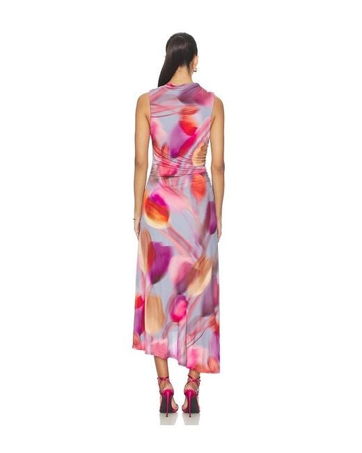 AMUR Red Kai Asymmetrical Dress