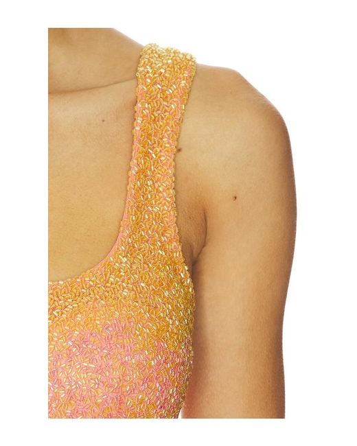 Oceanus Pink Sofia Hand Beaded Party Dress