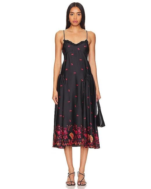 Free People Black X Intimately Fp On My Own Printed Maxi Dress
