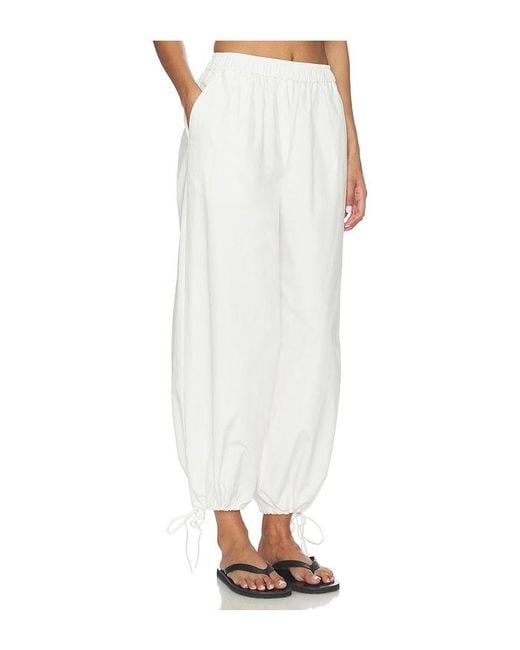 AEXAE White Cotton Drape Balloon Pant