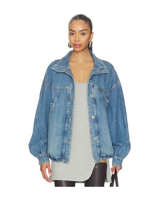 The Attico Blue Denim Bomber Jacket