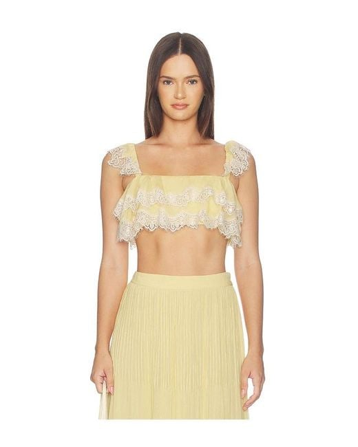 Hemant & Nandita Natural Ruffle Top