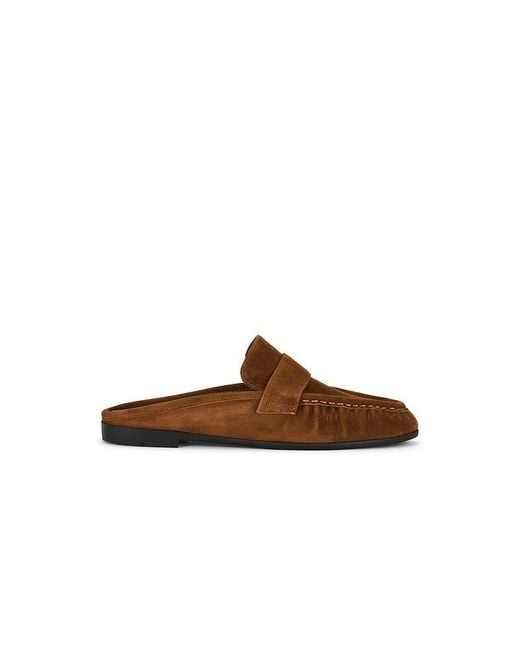 Black Suede Studio Brown Gabby Mule Loafer