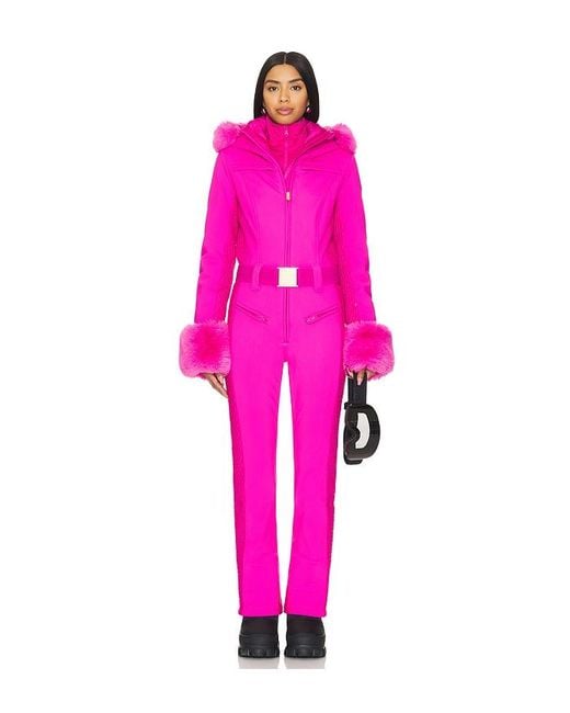 Goldbergh Angele ファーカフス付きソフトシェルスキースーツ Pink
