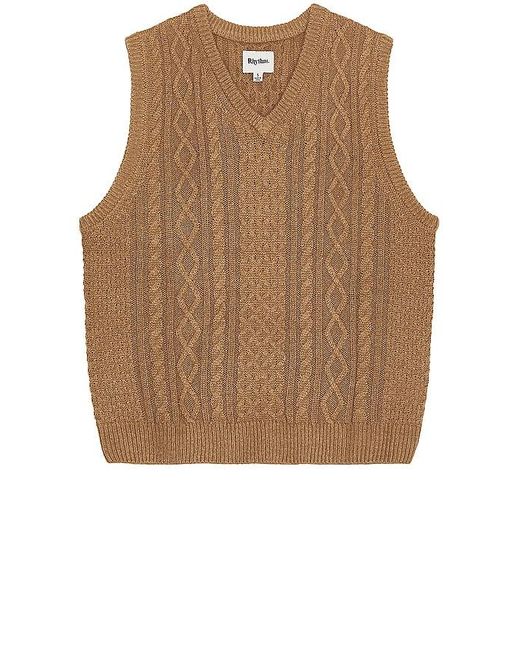 Rhythm Brown Mohair Knit Vest for men