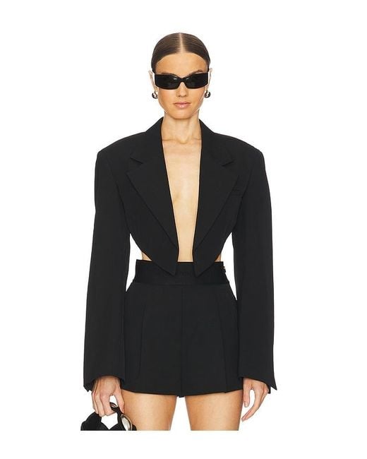 Alexander Wang Black Cropped Blazer With Pointed Hem