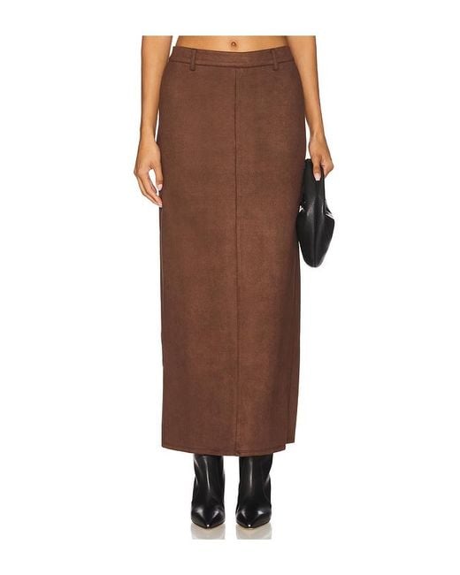 ALL THE WAYS Brown Bailey Faux Suede Skirt