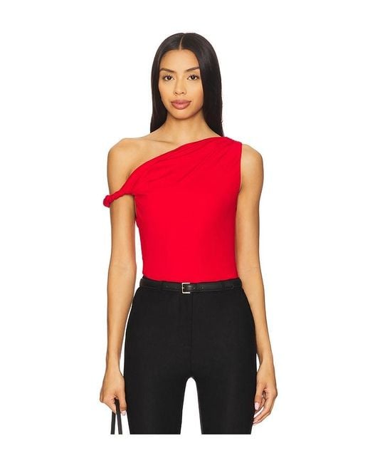 Line & Dot Red Erina Top