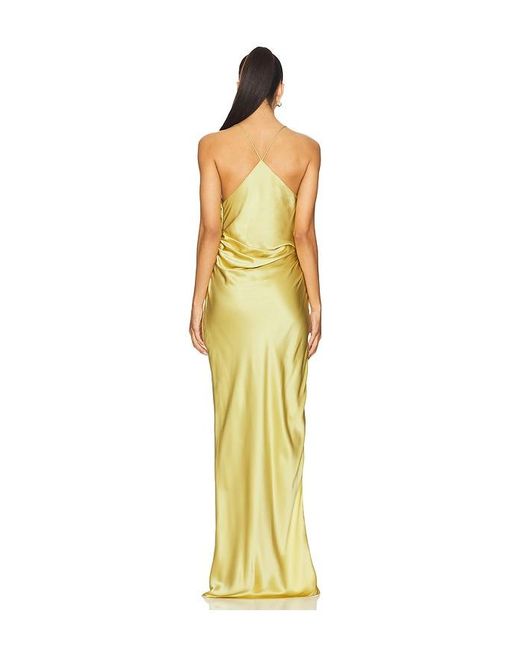 The Sei Metallic Lace Inset Cowl Gown