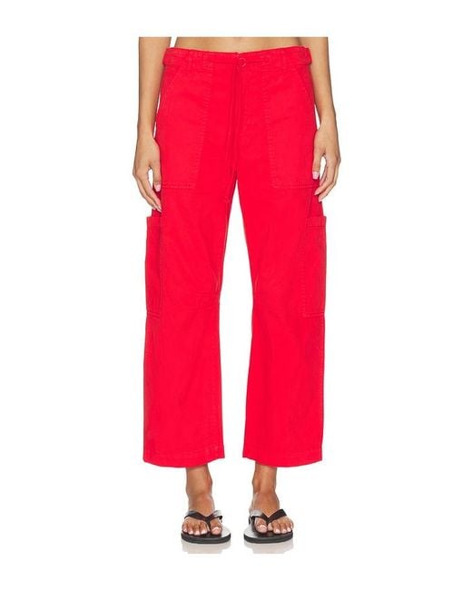 Pistola Red Sabrina Curved Utility Pants