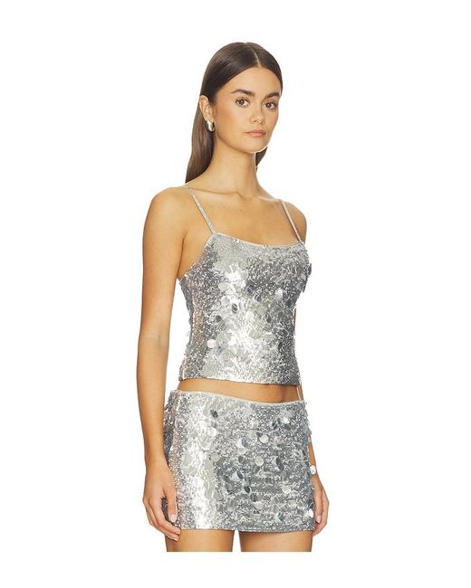 GUIZIO White Paillette Cami