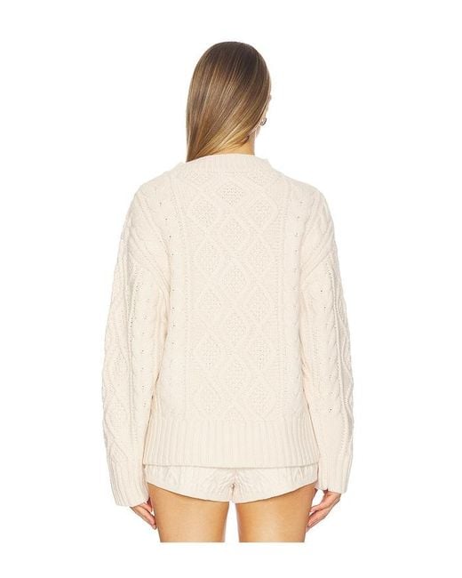Lioness White Liaison Cable Knit Pullover