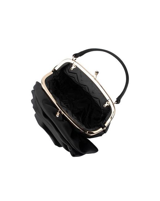 Olga Berg Black Rosita Rosette Frame Bag
