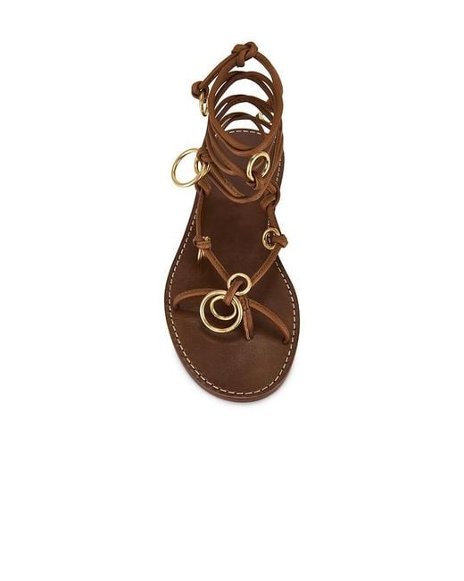 Polo Ralph Lauren White Leather Ring Wrap Flat Sandals